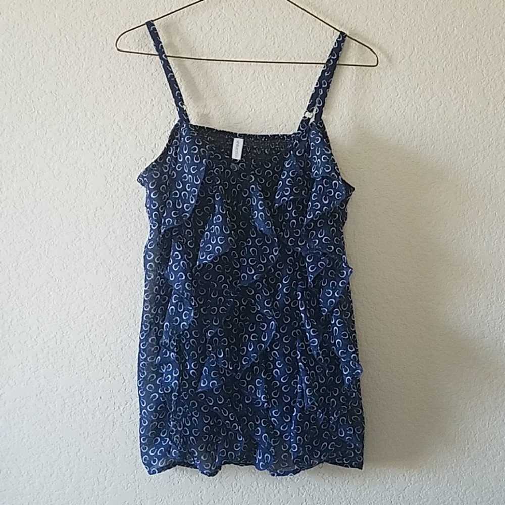 Navy and white horseshoe tank top